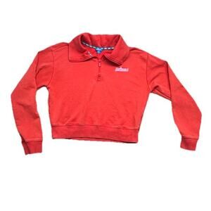 Prince Pickleball Womens Size Medium Crop Pullover Sweatshirt Power Orange Red